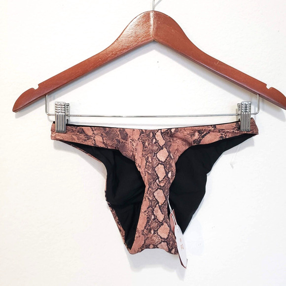 NEW!! PQ PilyQ Swim SIZE S Reversible High Cut Teeny Bikini Bottoms ONLY Animal - Picture 11 of 11